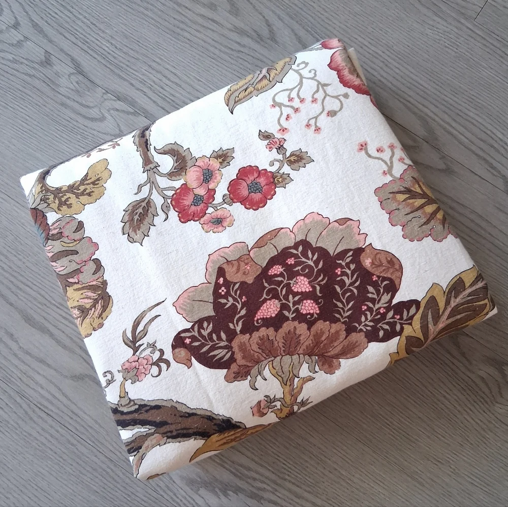 Pottery Barn Gianna Floral Duvet Cover Cotton Linen Queen